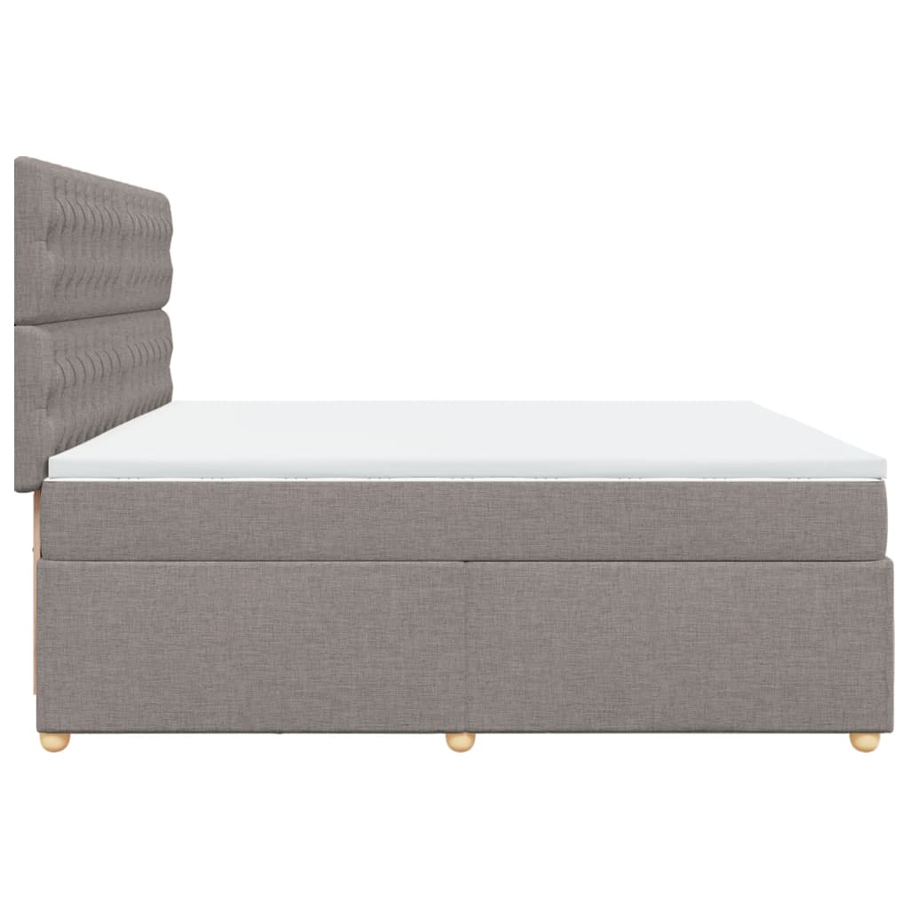 Boxspringbett mit Matratze Taupe 200x200 cm Stoff