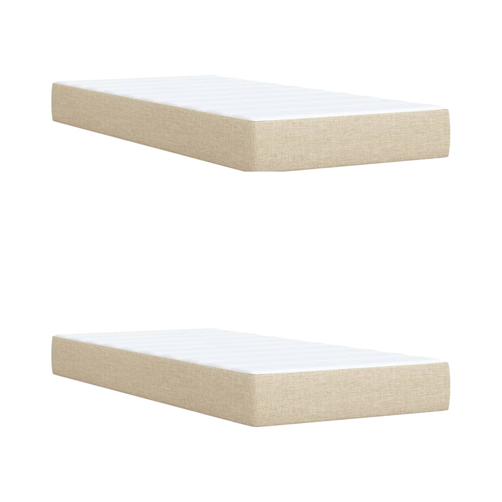 Boxspringbett mit Matratze Creme 200x200 cm Stoff