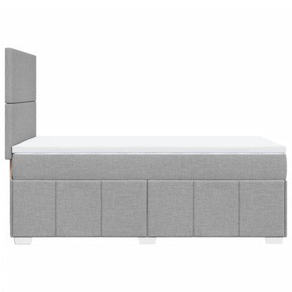 Boxspringbett mit Matratze Hellgrau 90x200 cm Stoff