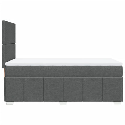 Boxspringbett mit Matratze Dunkelgrau 90x200 cm Stoff