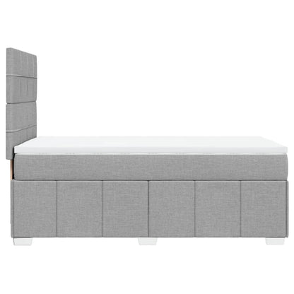 Boxspringbett mit Matratze Hellgrau 90x200 cm Stoff