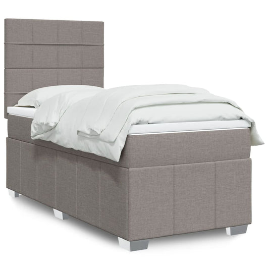 Boxspringbett mit Matratze Taupe 90x200 cm Stoff