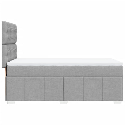 Boxspringbett mit Matratze Hellgrau 90x200 cm Stoff