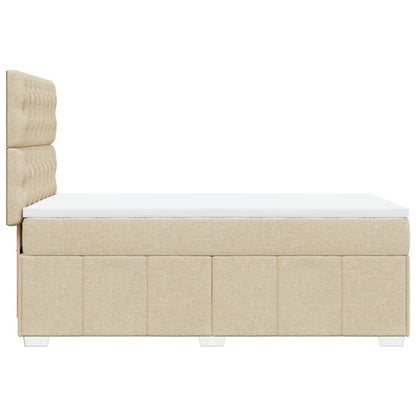 Boxspringbett mit Matratze Creme 90x200 cm Stoff