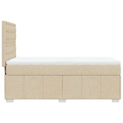 Boxspringbett mit Matratze Creme 90x200 cm Stoff