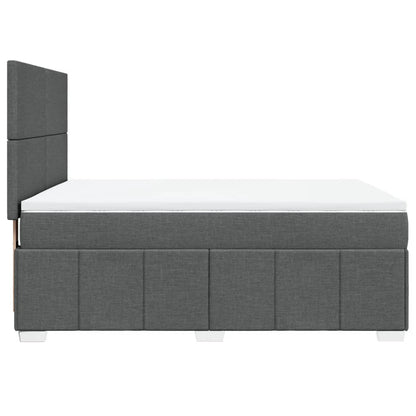 Boxspringbett mit Matratze Dunkelgrau 140x200 cm Stoff