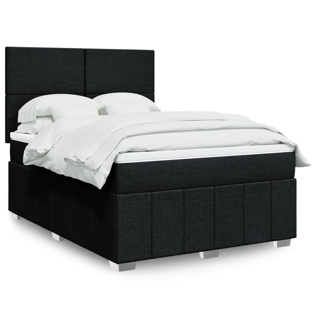 Boxspringbett mit Matratze Schwarz 140x200 cm Stoff