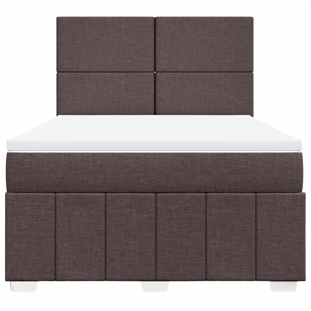 Boxspringbett mit Matratze Dunkelbraun 140x200 cm Stoff