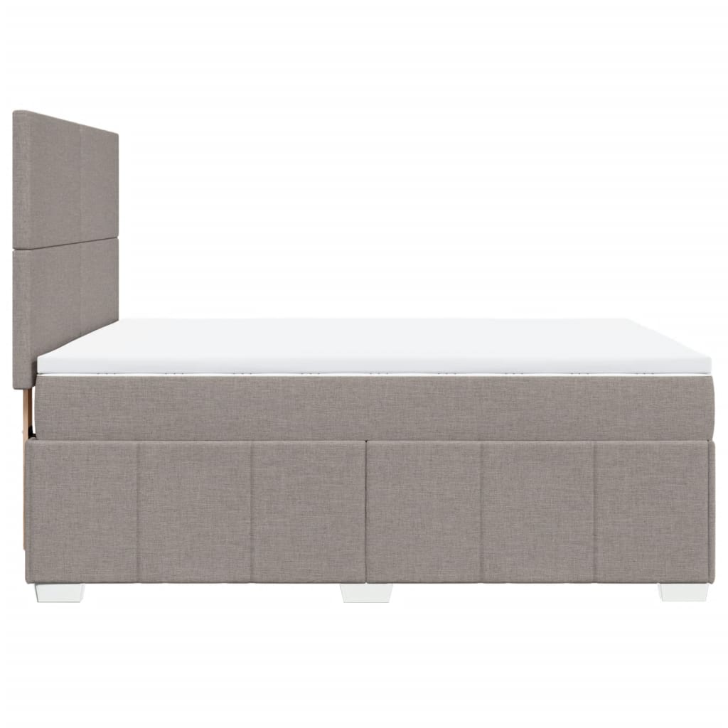 Boxspringbett mit Matratze Taupe 140x200 cm Stoff