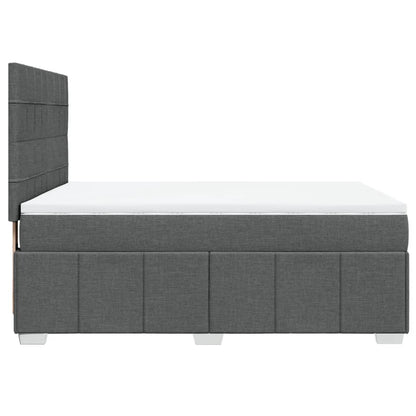 Boxspringbett mit Matratze Dunkelgrau 140x200 cm Stoff