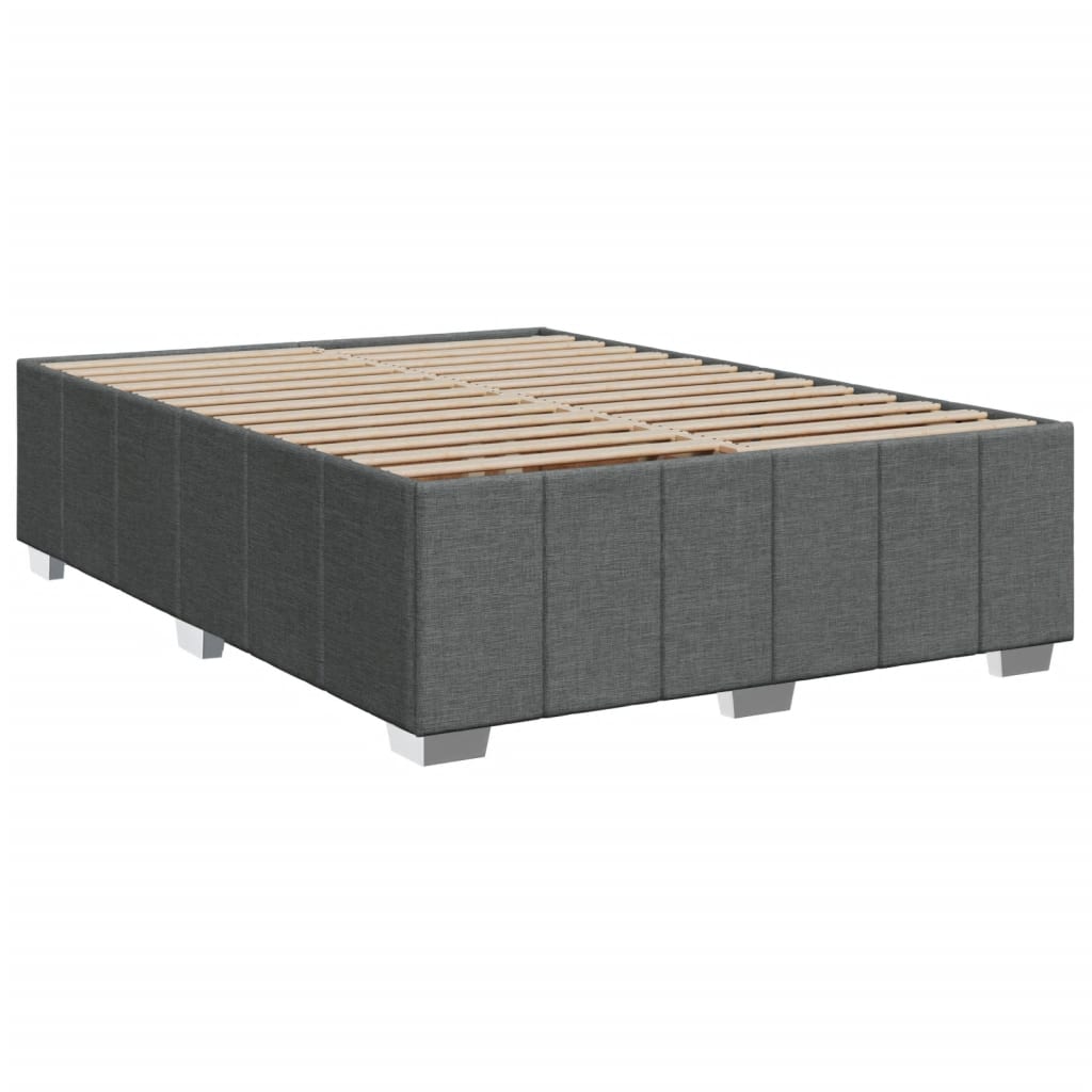 Boxspringbett mit Matratze Dunkelgrau 140x200 cm Stoff