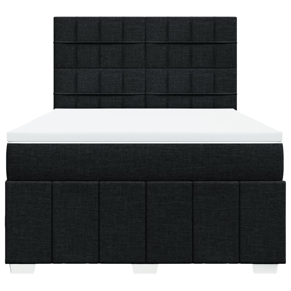 Boxspringbett mit Matratze Schwarz 140x200 cm Stoff