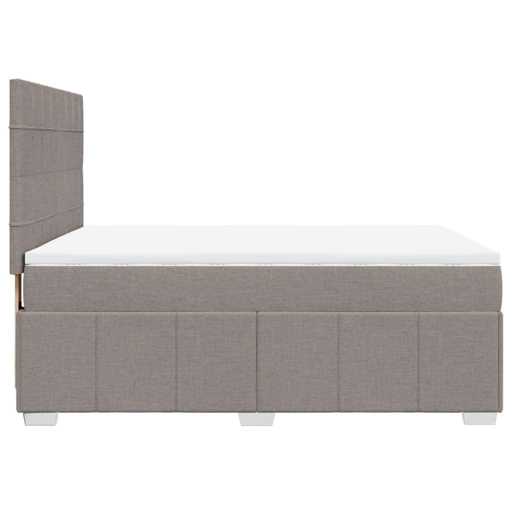 Boxspringbett mit Matratze Taupe 140x200 cm Stoff