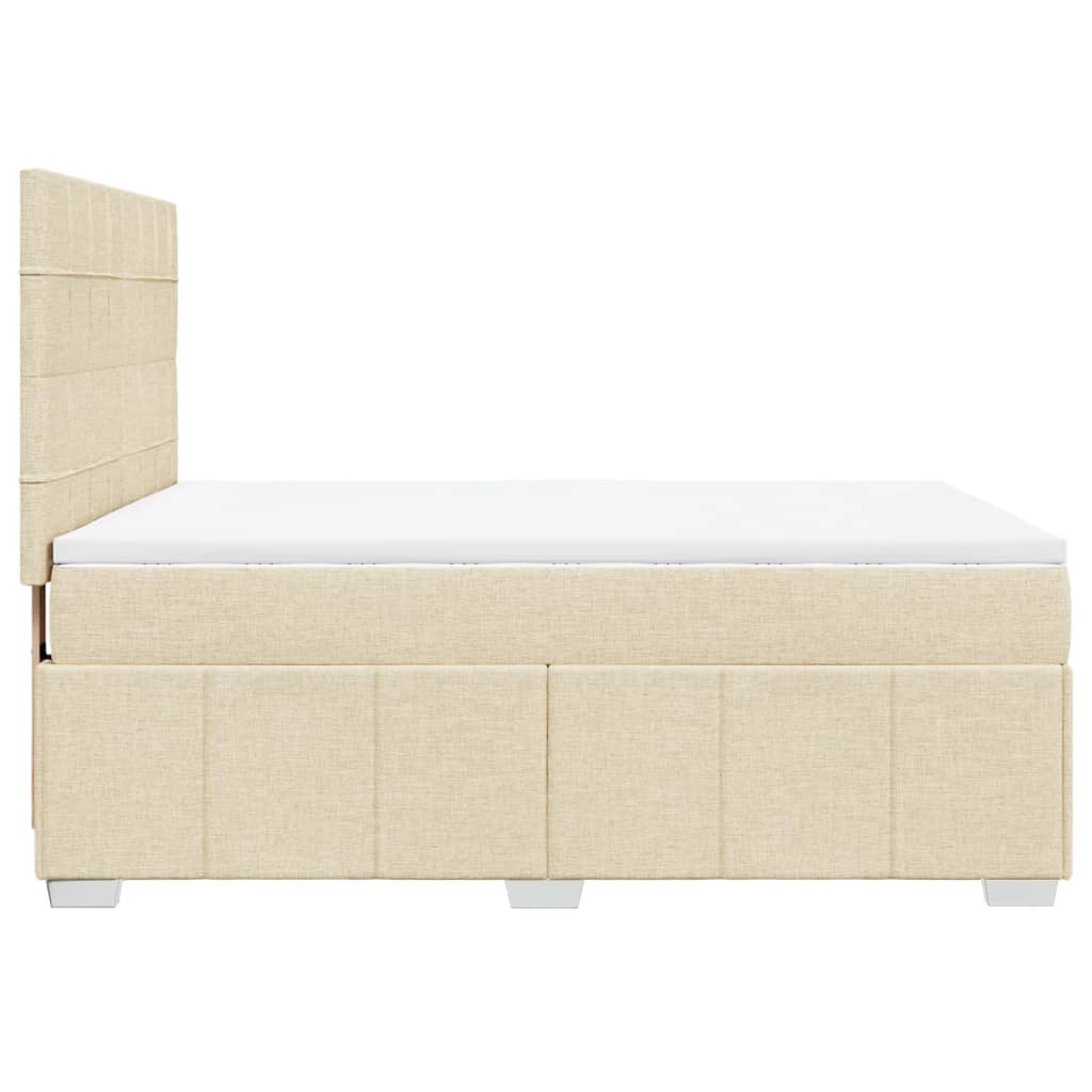 Boxspringbett mit Matratze Creme 140x200 cm Stoff