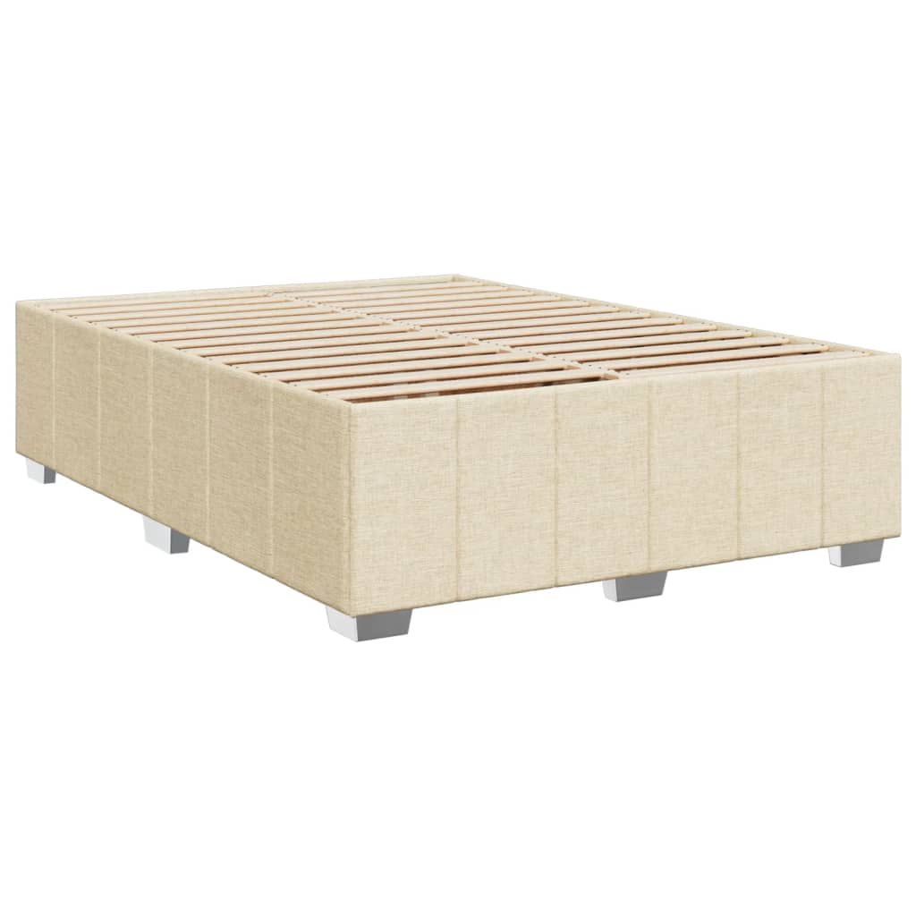 Boxspringbett mit Matratze Creme 140x200 cm Stoff