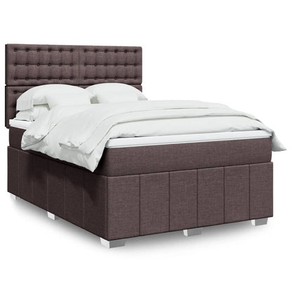 Boxspringbett mit Matratze Dunkelbraun 140x200 cm Stoff