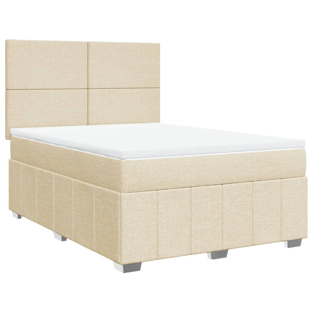 Boxspringbett mit Matratze Creme 160x200 cm Stoff