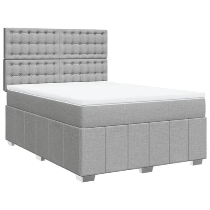 Boxspringbett mit Matratze Hellgrau 160x200 cm Stoff