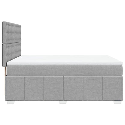 Boxspringbett mit Matratze Hellgrau 160x200 cm Stoff