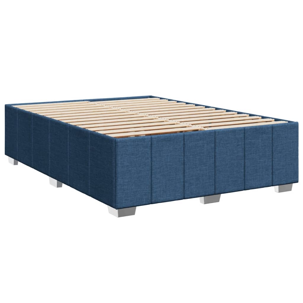 Boxspringbett mit Matratze Blau 160x200 cm Stoff