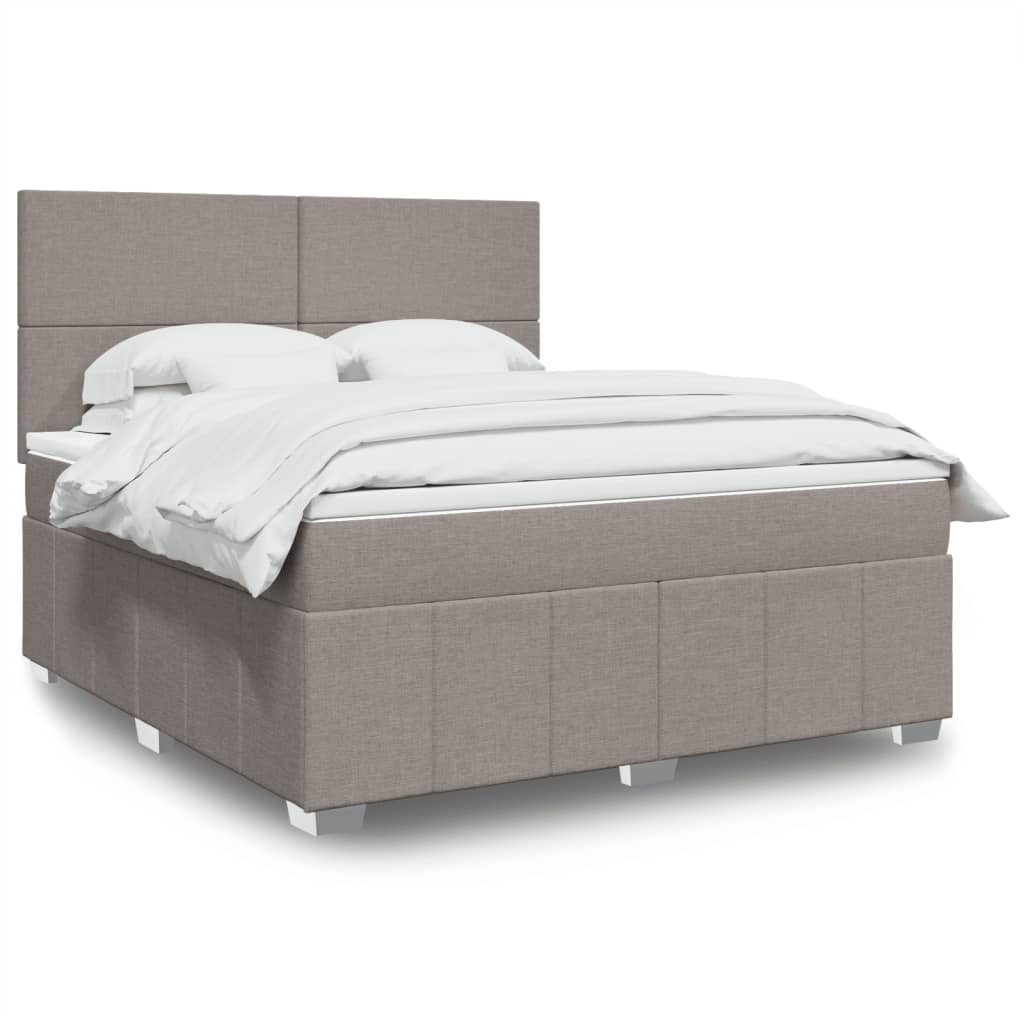 Boxspringbett mit Matratze Taupe 180x200 cm Stoff