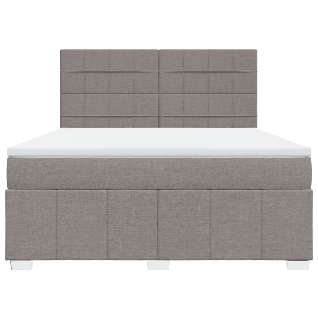 Boxspringbett mit Matratze Taupe 180x200 cm Stoff