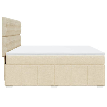 Boxspringbett mit Matratze Creme 180x200 cm Stoff