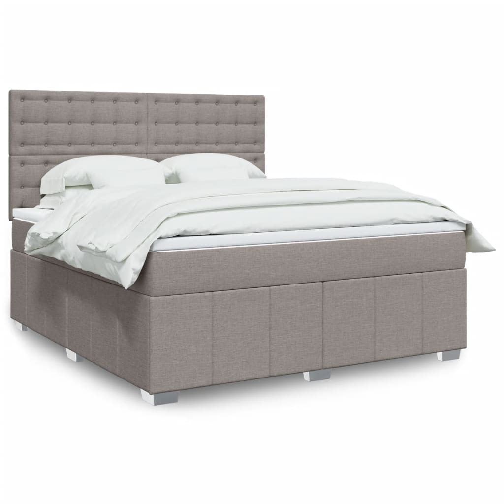 Boxspringbett mit Matratze Taupe 180x200 cm Stoff