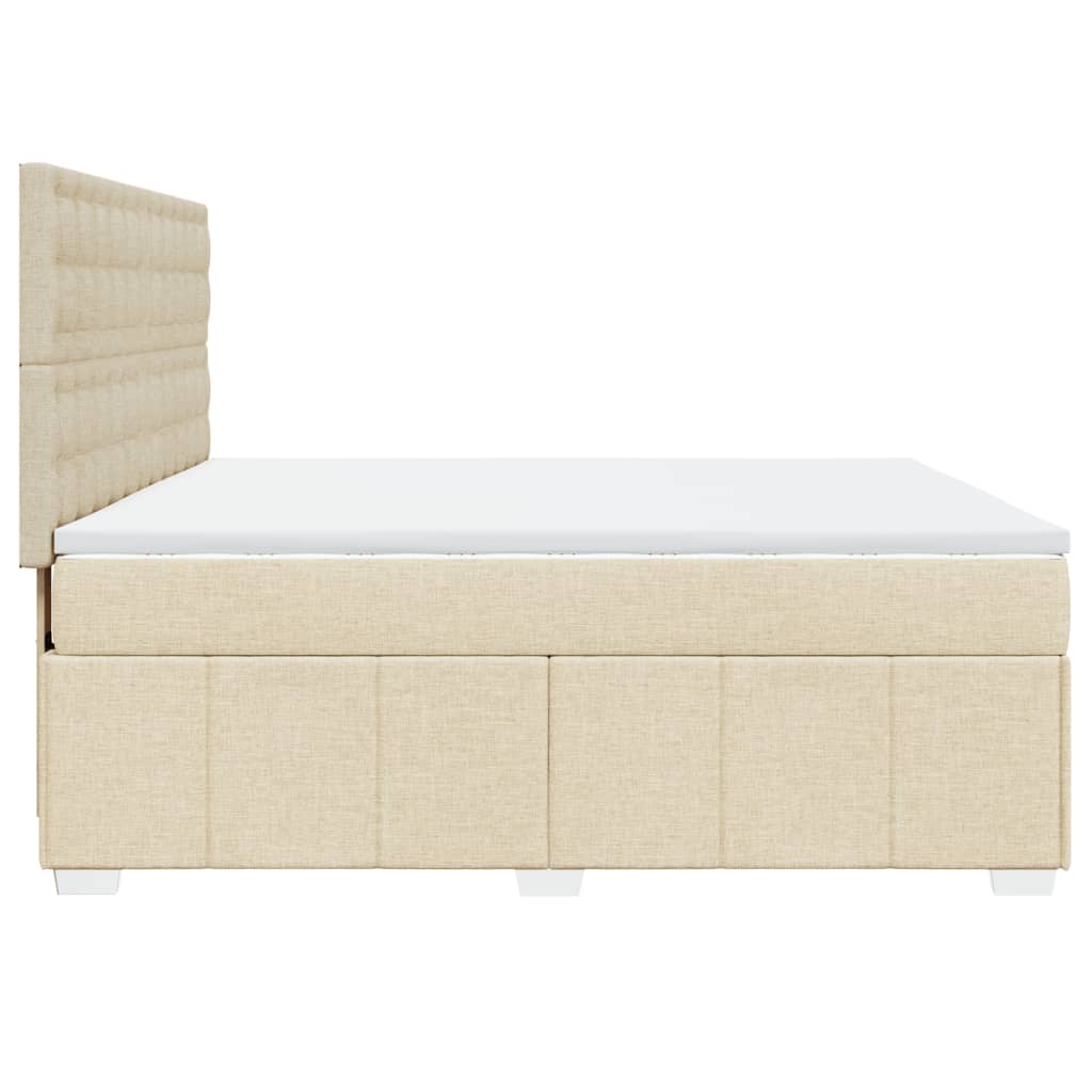 Boxspringbett mit Matratze Creme 180x200 cm Stoff