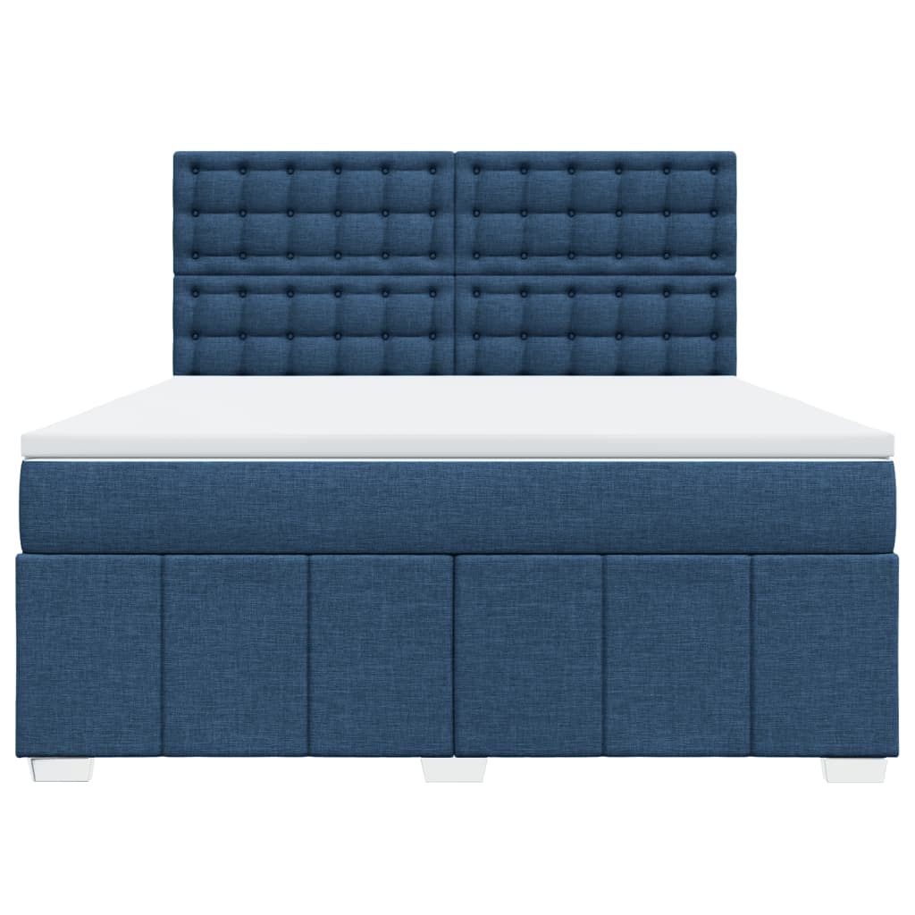 Boxspringbett mit Matratze Blau 180x200 cm Stoff