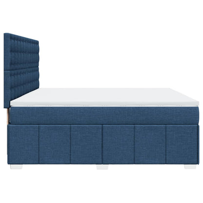 Boxspringbett mit Matratze Blau 180x200 cm Stoff