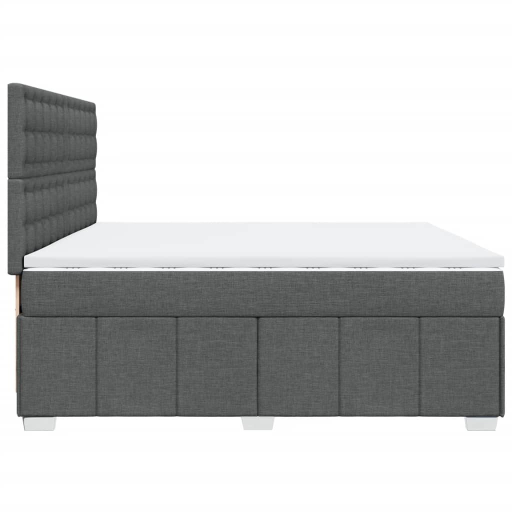 Boxspringbett mit Matratze Dunkelgrau 200x200 cm Stoff