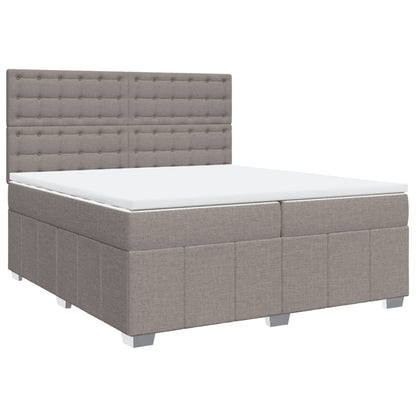 Boxspringbett mit Matratze Taupe 200x200 cm Stoff