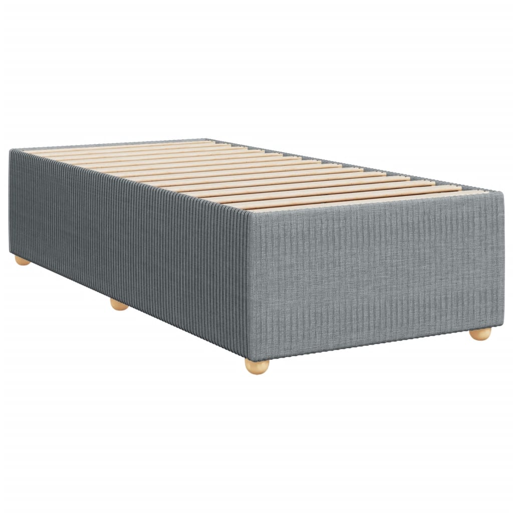 Boxspringbett mit Matratze Hellgrau 90x200 cm Stoff