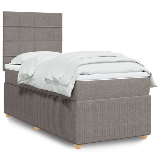 Boxspringbett mit Matratze Taupe 90x200 cm Stoff