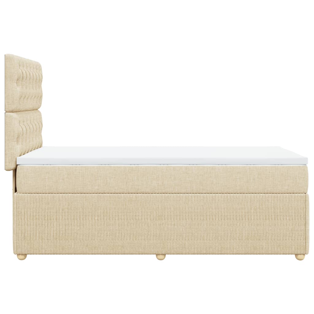 Boxspringbett mit Matratze Creme 90x200 cm Stoff