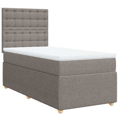 Boxspringbett mit Matratze Taupe 90x200 cm Stoff