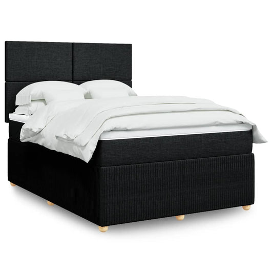 Boxspringbett mit Matratze Schwarz 140x200 cm Stoff