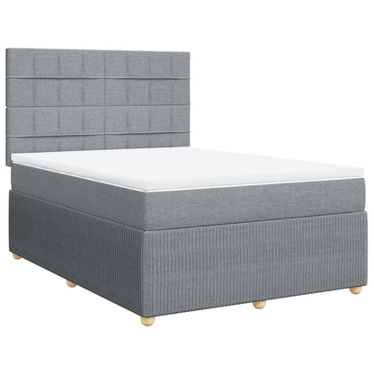 Boxspringbett mit Matratze Hellgrau 160x200 cm Stoff