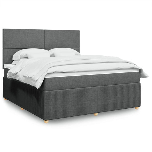 Boxspringbett mit Matratze Dunkelgrau 180x200 cm Stoff