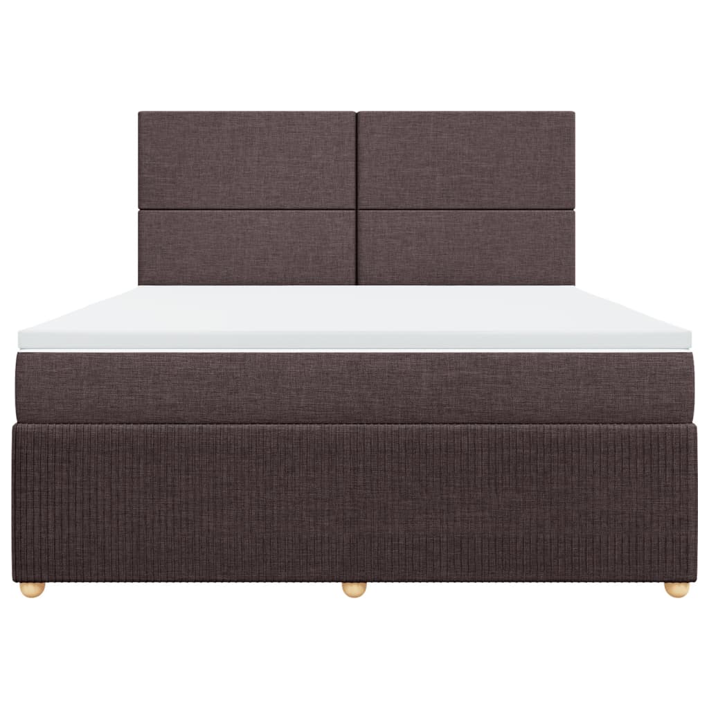 Boxspringbett mit Matratze Dunkelbraun 180x200 cm Stoff