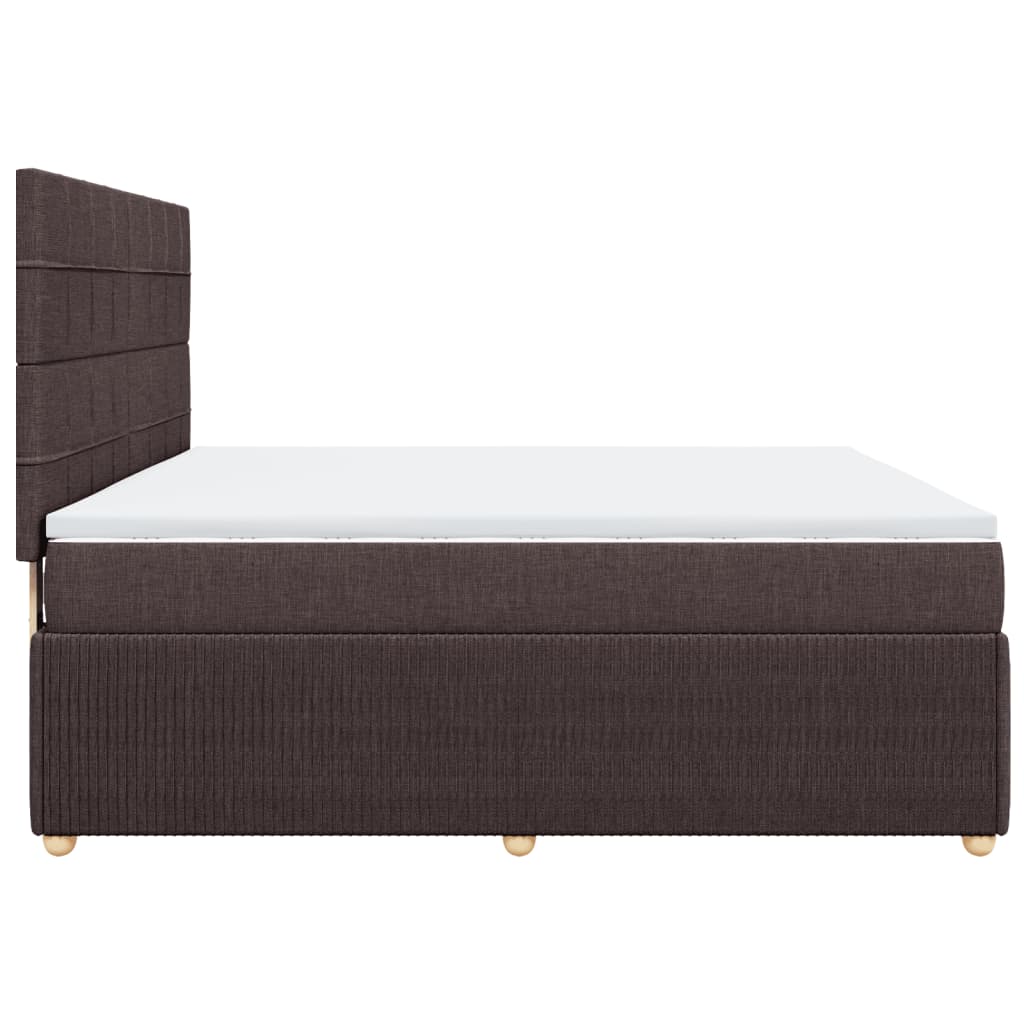 Boxspringbett mit Matratze Dunkelbraun 180x200 cm Stoff