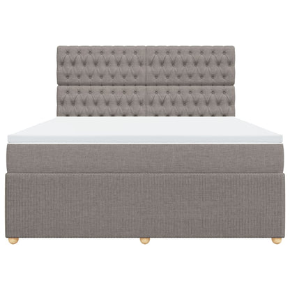 Boxspringbett mit Matratze Taupe 180x200 cm Stoff