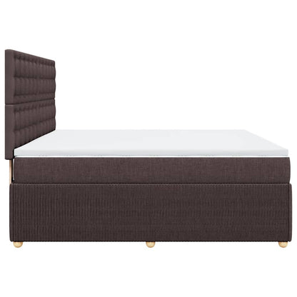 Boxspringbett mit Matratze Dunkelbraun 180x200 cm Stoff