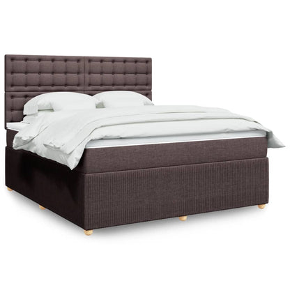 Boxspringbett mit Matratze Dunkelbraun 180x200 cm Stoff