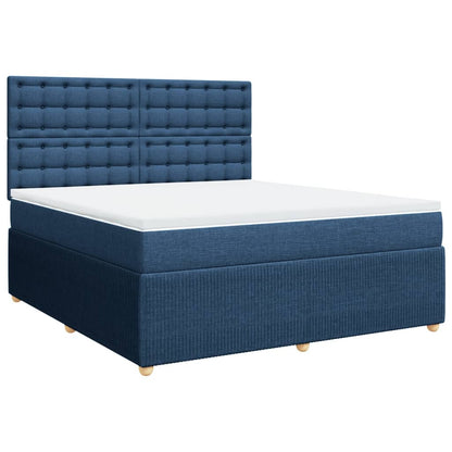 Boxspringbett mit Matratze Blau 180x200 cm Stoff