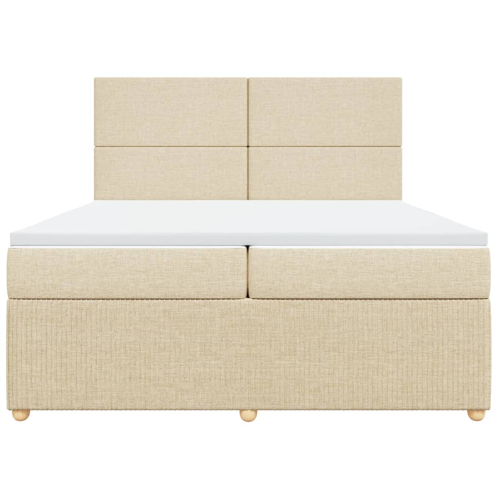 Boxspringbett mit Matratze Creme 200x200 cm Stoff