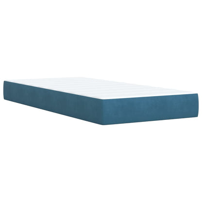 Boxspringbett mit Matratze Blau 90x200 cm Samt