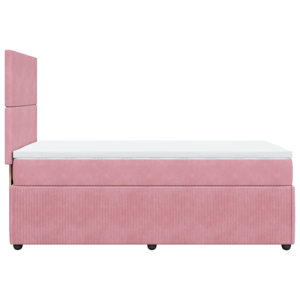 Boxspringbett mit Matratze Rosa 90x200 cm Samt