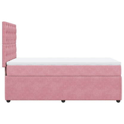 Boxspringbett mit Matratze Rosa 90x200 cm Samt